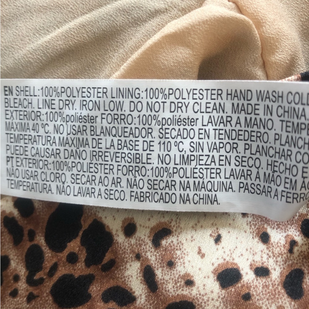 Leopard Print Spaghetti Strap Midi Slip Dress w Slit Price Firm/Last Chance - Picture 6 of 6